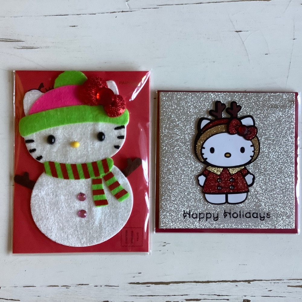 PAPYRUS SANRIO HELLO KITTY REINDEER + SNOWMAN CHRISTMAS Cards Sealed